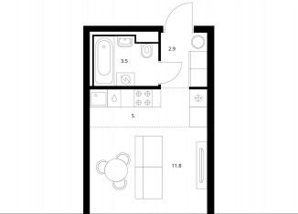 Квартира на продажу студия, 23.2 м2, Санкт-Петербург, метро Московские ворота