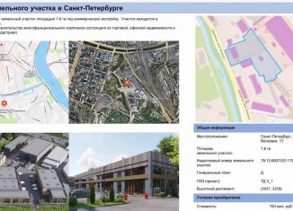 Продается участок, 160 сот., Санкт-Петербург, набережная реки Волковки, 17