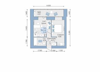 1-комнатная квартира на продажу, 35.8 м2, Туймазы, улица 70 лет Октября, 13В