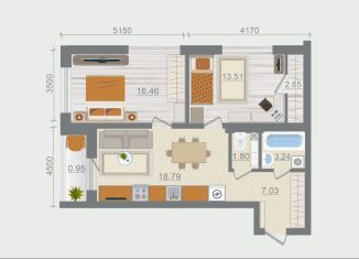 Продам 2-ком. квартиру, 64.4 м2, деревня Разбегаево