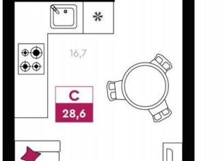 Продам квартиру студию, 28.6 м2, Тюмень