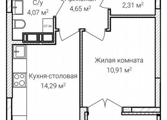 Продам 1-комнатную квартиру, 39.1 м2, Нижний Новгород, микрорайон Ярмарка
