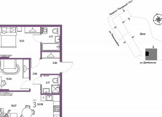 Продается 3-ком. квартира, 56 м2, Тюмень, Хабаровская улица