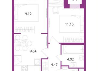 Продажа 2-комнатной квартиры, 39.7 м2, посёлок Шушары