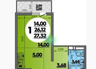 Продается квартира студия, 27 м2, Ростов-на-Дону, улица Дмитрия Петрова, 7, ЖК Суворовский