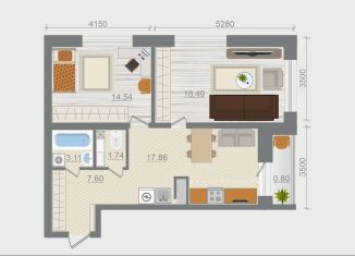 Продается 2-ком. квартира, 64.1 м2, деревня Разбегаево, квартал Эко Гармония, 5