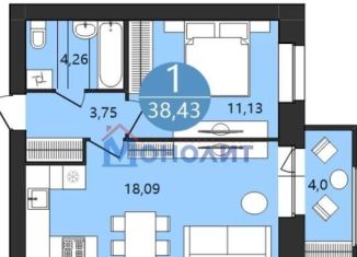 Продаю однокомнатную квартиру, 38.4 м2, Ярославль, 1-я Приволжская улица, 6А, ЖК Московский Квартал