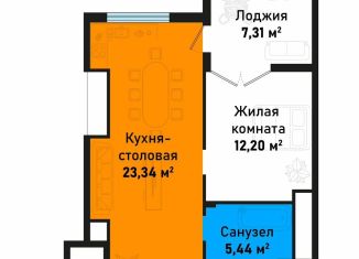 Продажа 1-комнатной квартиры, 48.3 м2, Крым, Евпаторийская улица