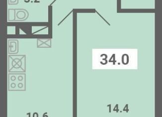 Продаю 1-комнатную квартиру, 34 м2, поселок Мещерино, улица 4-й квартал, 21
