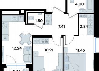 2-комнатная квартира на продажу, 51.8 м2, Татарстан