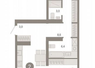 Продам 2-комнатную квартиру, 76 м2, Тюмень, ЖК Речной Порт, Причальная улица, 7