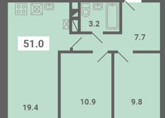 Продается 2-ком. квартира, 51 м2, поселок Мещерино, улица 4-й квартал, 21