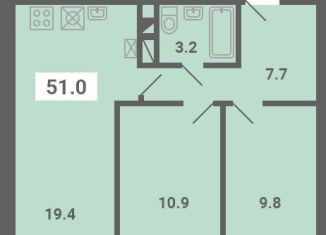 Продажа 2-комнатной квартиры, 51 м2, поселок Мещерино, улица 4-й квартал, 21