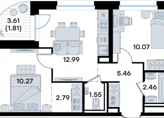Продам 2-комнатную квартиру, 47.4 м2, Татарстан