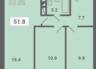 Продажа 2-комнатной квартиры, 51.8 м2, поселок Мещерино, улица 4-й квартал, 21