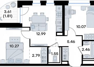 Продаю двухкомнатную квартиру, 47.4 м2, Татарстан