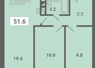 Продажа 2-ком. квартиры, 51.6 м2, поселок Мещерино, улица 4-й квартал, 21