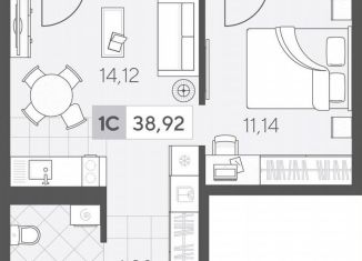 Продам 1-комнатную квартиру, 38.9 м2, Тюмень, Ленинский округ