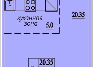 Квартира на продажу студия, 32.6 м2, Новосибирск, Октябрьский район, улица Татьяны Снежиной