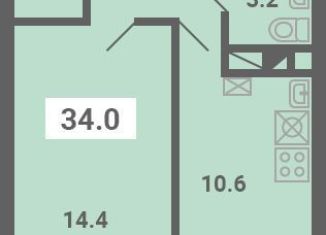 Продается однокомнатная квартира, 34 м2, поселок Мещерино, улица 4-й квартал, 21