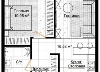 2-ком. квартира на продажу, 38.7 м2, Москва, Долгоруковская улица, 25А, Долгоруковская улица