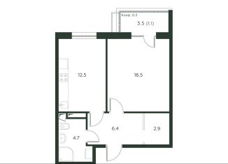 Продам 1-ком. квартиру, 44.1 м2, деревня Лобаново, Новая улица
