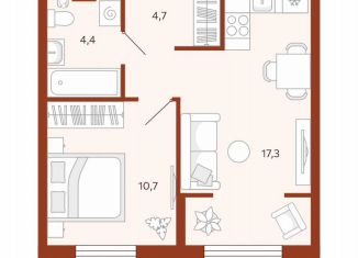 Продажа 1-ком. квартиры, 37.1 м2, Тюмень, улица Новаторов, 30