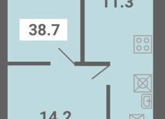 Продам однокомнатную квартиру, 38.7 м2, поселок Мещерино, улица 4-й квартал, 21