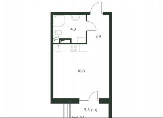 Продажа квартиры студии, 27.6 м2, деревня Лобаново