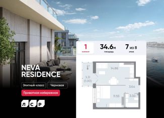 Продается 1-комнатная квартира, 34.6 м2, Санкт-Петербург, муниципальный округ Петровский, Ремесленная улица, 15