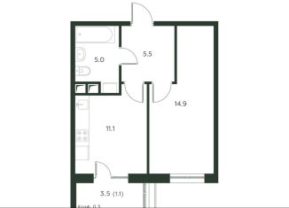 Продам однокомнатную квартиру, 37.6 м2, деревня Лобаново