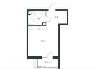 Квартира на продажу студия, 29.8 м2, деревня Лобаново, Новая улица