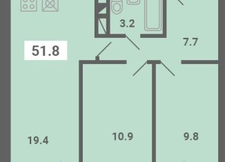 Продам 2-комнатную квартиру, 51.8 м2, поселок Мещерино, улица 4-й квартал, 21