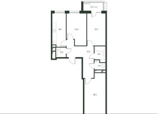 3-комнатная квартира на продажу, 73.8 м2, деревня Лобаново