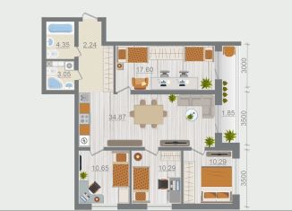 Продается 4-ком. квартира, 95.2 м2, деревня Разбегаево