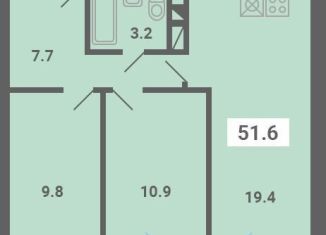 Продам 2-комнатную квартиру, 51.6 м2, поселок Мещерино, улица 4-й квартал, 21