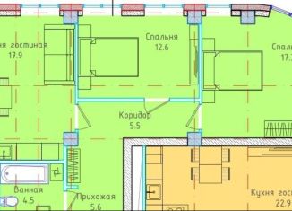 Продажа 2-комнатной квартиры, 63.4 м2, Грозный, Путинский район, проспект В.В. Путина, 1Б