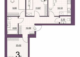 Продам 3-ком. квартиру, 79.8 м2, Октябрьский