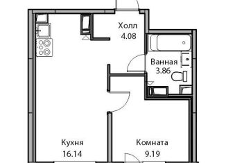 2-комнатная квартира на продажу, 34.2 м2, Санкт-Петербург, Ивинская улица, 19к3, муниципальный округ Лахта-Ольгино