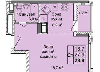 Продам квартиру студию, 28.9 м2, Нижегородская область, улица Коперника, 1А