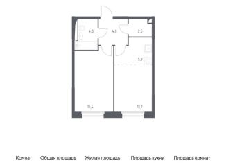 Продажа 1-комнатной квартиры, 43.7 м2, Московская область, жилой комплекс Заречье Парк, к3.2