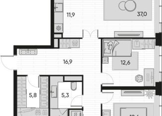 Продам 4-ком. квартиру, 130.7 м2, Москва, Полковая улица, 1с7, станция Савёловская