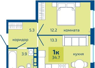 Продам однокомнатную квартиру, 34.7 м2, Пермь, Мотовилихинский район