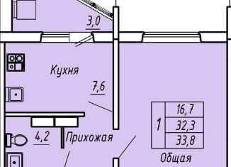 Продается 1-ком. квартира, 32.4 м2, Орёл, ЖК Московский парк, улица Кузнецова, 30к1