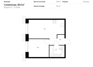 1-комнатная квартира на продажу, 35.5 м2, Санкт-Петербург, метро Лиговский проспект, жилой комплекс Аэронавт, 1