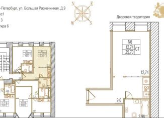 Продается квартира студия, 25.7 м2, Санкт-Петербург, Большая Разночинная улица, 9, Большая Разночинная улица