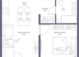 Продам 1-ком. квартиру, 35.4 м2, село Усады, жилой комплекс Дома у Сада, 2к2, ЖК Дома у сада