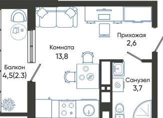 Продажа квартиры студии, 22.4 м2, Новороссийск