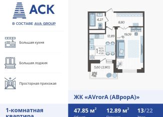 Продажа однокомнатной квартиры, 47.9 м2, Краснодар, улица Дзержинского, 95, ЖК Аврора