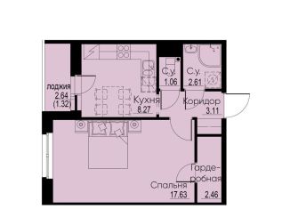 Продажа однокомнатной квартиры, 36.5 м2, Ленинградская область